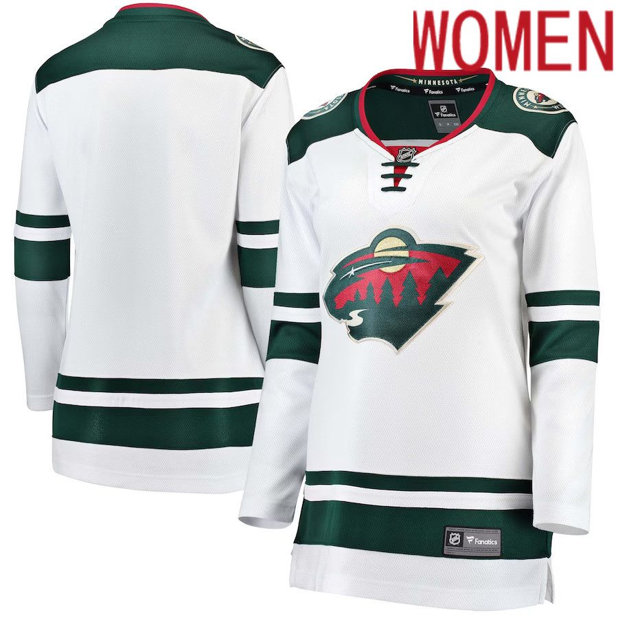 Women Minnesota Wild Fanatics Branded White Away Breakaway NHL Jersey